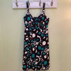 Black and Teal Modern Pattern Dress (size 12)